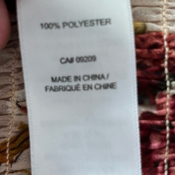 CLEO-Floral Smocked Blouse | Long Sleeve Sheer Boho Top | Size Small - Picture 14 of 14